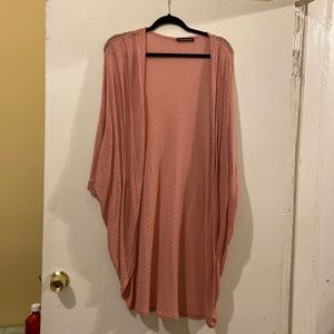 Pink oversized knit shrug